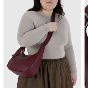 Mahogany Medium Leather Crescent Bag